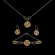 نیم ست طلا 18 عیار زنانه مدل فندی ایتالی - Image 2