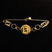 نیم ست طلا 18 عیار زنانه مدل فندی اف اف - Image 6