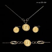 نیم ست طلا 18 عیار زنانه مدل فندی 2 اف - Image 3