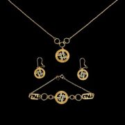 نیم ست طلا 18 عیار زنانه مدل فندی ایتالی