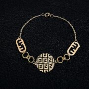 نیم ست طلا 18 عیار زنانه مدل فندی 2 اف - Image 6