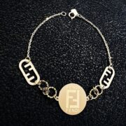 نیم ست طلا 18 عیار زنانه مدل فندی 2 اف - Image 4