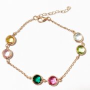 دستبند نقره 925 عیار مدل رنگی رزگلد H - Image 3