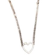 دستبند نقره 925 عیار مدل قلب نگین دار H