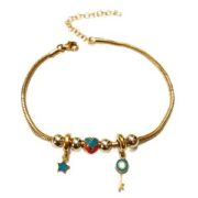 دستبند نقره 925 عیار مدل کلید و ستاره S