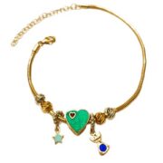 دستبند نقره 925 عیار مدل ستاره و فرشته دو رو S