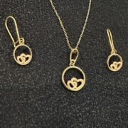 ست طلا 18 عیار زنانه مدل قلب و دایره - Image 2