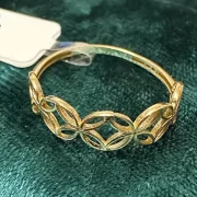 انگشتر طلا 18 عیار زنانه مدل گل ال وی کد 009 - Image 2