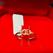 انگشتر طلا 18 عیار زنانه مدل دایره مینی - Image 2