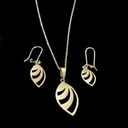 ست طلا 18 عیار زنانه طلاکده مدل برگ انجیری - Image 2