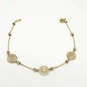 دستبند طلا 18 عیار زنانه طلاکده مدل گل کد 101