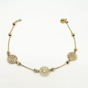 دستبند طلا 18 عیار زنانه طلاکده مدل گل کد 101 - Image 2