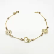 دستبند طلا 18 عیار زنانه طلاکده مدل قلب