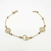 دستبند طلا 18 عیار زنانه طلاکده مدل قلب - Image 2