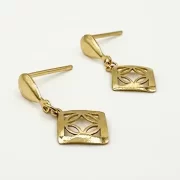 گوشواره طلا 18 عیار زنانه مدل لوزی