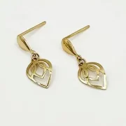 گوشواره طلا 18 عیار زنانه مدل برگ گل کد 101