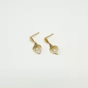 گوشواره طلا 18 عیار زنانه مدل برگ گل کد 101 - Image 3