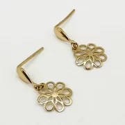 گوشواره طلا 18 عیار زنانه مدل گل کد 104 - Image 3