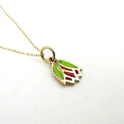 گردنبند طلا ۱۸ عیار طلاکده مدل گل میناکاری