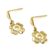 گوشواره طلا 18 عیار زنانه مدل گل کد 102 - Image 3