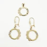 ست طلا 18 عیار زنانه طلاکده مدل دایره و گل