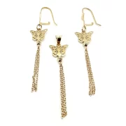 ست طلا 18 عیار زنانه طلاکده مدل پروانه آویز - Image 2