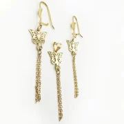 ست طلا 18 عیار زنانه طلاکده مدل پروانه آویز - Image 3