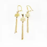 ست طلا 18 عیار زنانه طلاکده مدل گلبرگ آویز