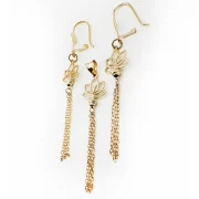 ست طلا 18 عیار زنانه طلاکده مدل گلبرگ آویز - Image 3