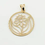 پلاک آویز طلا 18 عیار طلاکده مدل شاخه گل