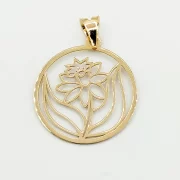 پلاک آویز طلا 18 عیار طلاکده مدل شاخه گل - Image 2