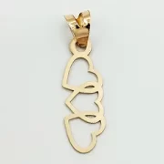 پلاک آویز طلا 18 عیار طلاکده مدل سه قلب