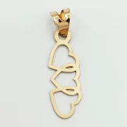 پلاک آویز طلا 18 عیار طلاکده مدل سه قلب - Image 2