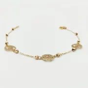 دستبند طلا 18 عیار زنانه طلاکده مدل دایره گل - Image 2