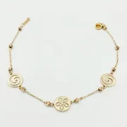 دستبند طلا 18 عیار زنانه طلاکده مدل دایره گل