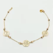 دستبند طلا 18 عیار زنانه طلاکده مدل دایره گل - Image 3