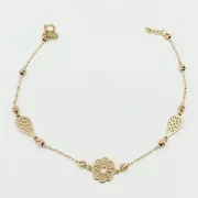 دستبند طلا 18 عیار زنانه طلاکده مدل گل سنتی