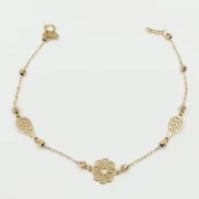 دستبند طلا 18 عیار زنانه طلاکده مدل گل سنتی - Image 3