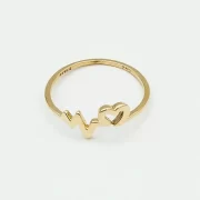 انگشتر طلا 18 عیار زنانه طلاکده مدل ضربان قلب - Image 2