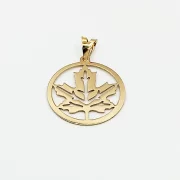 پلاک آویز طلا 18 عیار طلاکده مدل برگ افرا