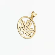 پلاک آویز طلا 18 عیار طلاکده مدل برگ افرا - Image 2