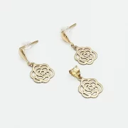 ست طلا 18 عیار زنانه طلاکده مدل گل سنتی کد 11