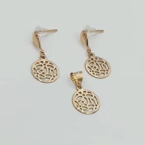 ست طلا 18 عیار زنانه طلاکده مدل دایره کد 30