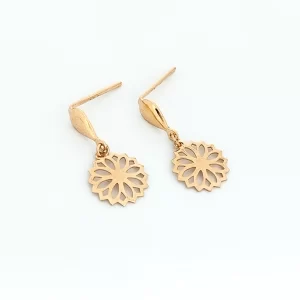 گوشواره طلا 18 عیار زنانه طلاکده مدل گل مینیمال