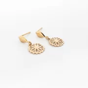 گوشواره طلا 18 عیار زنانه طلاکده مدل گل مینیمال - Image 2