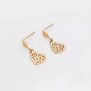 گوشواره طلا 18 عیار زنانه طلاکده مدل قلب چند ضلعی