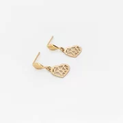 گوشواره طلا 18 عیار زنانه طلاکده مدل قلب چند ضلعی - Image 2