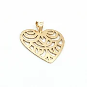 پلاک آویز طلا 18 عیار طلاکده مدل شاخه قلب طرح دار