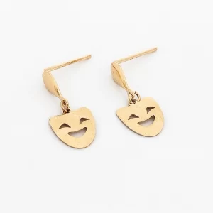 گوشواره طلا 18 عیار زنانه طلاکده مدل ماسک