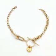 دستبند طلا 18 عیار طلاکده مدل تیفانی - قلب کد 20